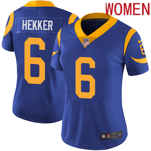 2019 Women Los Angeles Rams 6 Hekker blue Nike Vapor Untouchable Limited NFL Jersey